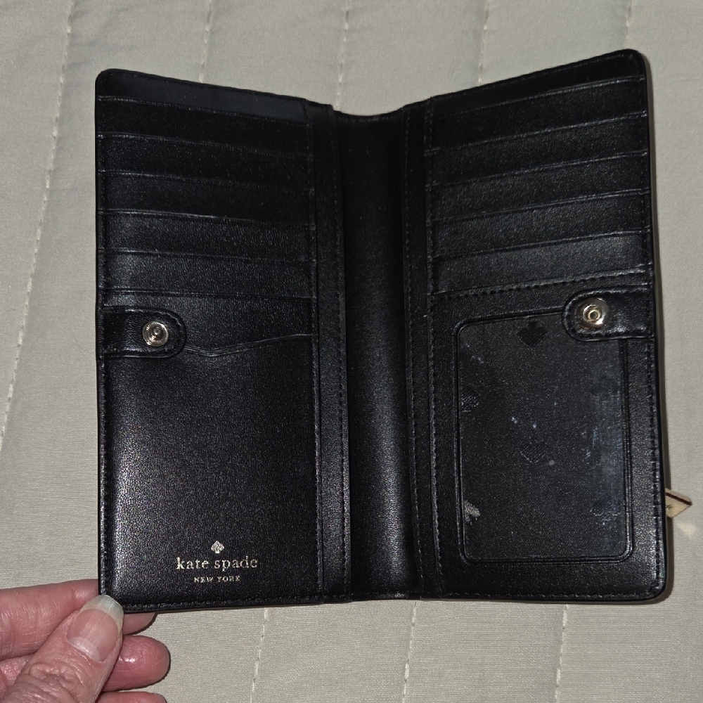 Kate Spade Black Wallet with White Dots - Picture 5 of 6